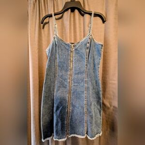 Adam Levine Denim Zip-Front Strappy Dress Sz. M